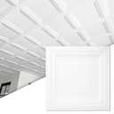 Art3d 12-Pack Square Drop Ceiling Tile 2ft x 2ft in White, PVC Ceiling Panel 24 x 24in. - Compatible with 15/16" Drop Ceiling Grid System