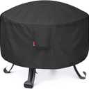 SheeChung Fire Pit Cover Round 34D X 15H,Heavy Duty 600D Polyester with PVC Coating Material,Waterproof Firepit Covers,Outdoor Fireplace Cover, Fits Patio Fire Pit Bowl
