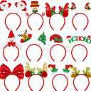 Christmas Headbands Hat Toppers Bulk 24 PCS, Christmas Headwear Party Favors Gifts-One Size Fits All, Holiday Friendsmas Decor Photo Props for Costume Outfit, Office Class Giveaways Games Prizes