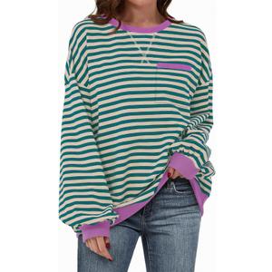 TARSE Oversized Hoodie for Women Comfort Colors Top Trendy Sweatshirt Crewneck Pullover Malachite Green (M)