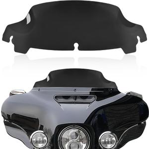 Black 7 Motorcycle Wave Windshield Windscreen Compatible for Harley 2014-2024 Harley Davidson Touring Street Glide/Electra Glide/Ultra Limited/Tri Glide FLHT FLHX FLHXS FLHTK
