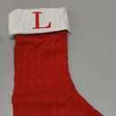 Christmas Stockings with Initials,20 Inches Large Knit Embroidered Letter Christmas Stocking,Monogram Christmas Stocking for Famliy Holiday and Xmas Tree Fireplace