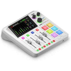 RDE RDECaster Duo Compact All-in-One Audio Production Solution for Podcasting, Streaming, Music Production and Content Creation (White)