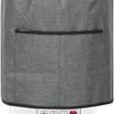 Air Fryer Cover Dust Cover, Round Protective Cover Bag Small Household Appliance Dust Cover with 2 Pocket and Handle for Electric Pressure/Rice Cooker, 38x38.7cm/15x15.2in(Black)