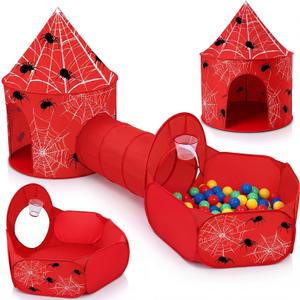 SATINIOR 3 Pcs Spider Play Tent Pit Crawl Ball Tunnel Spider Pop up Tent
