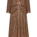 GRACE KARIN 2025 Women's Two Piece Sequin Dress with Jacket Mother of The Bride Dresses Homecoming Wedding Guest Dresses, Size 16