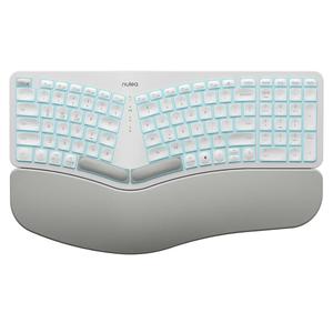 Nulea RT05 Wireless Ergonomic Keyboard, Split Keyboard with Wrist Rest, USB-C Charging, 7-Color Backlight, Natural Typing, Bluetooth and USB Connectivity, Compatible with Windows,Mac