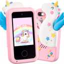 SYNCFUN Kids Smart Phone, Unicorn Toys Birthday Gifts for Girls Age 3 4 5 6 7 8 9 10 Year Old, Toddler Phone Toys with Dual Camera, Game, Music Player, Alarm Clock, 8GB Memory Card