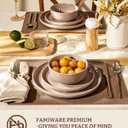 Stoneware Dinnerware Sets with Pasta Bowls, Dish Set for 4