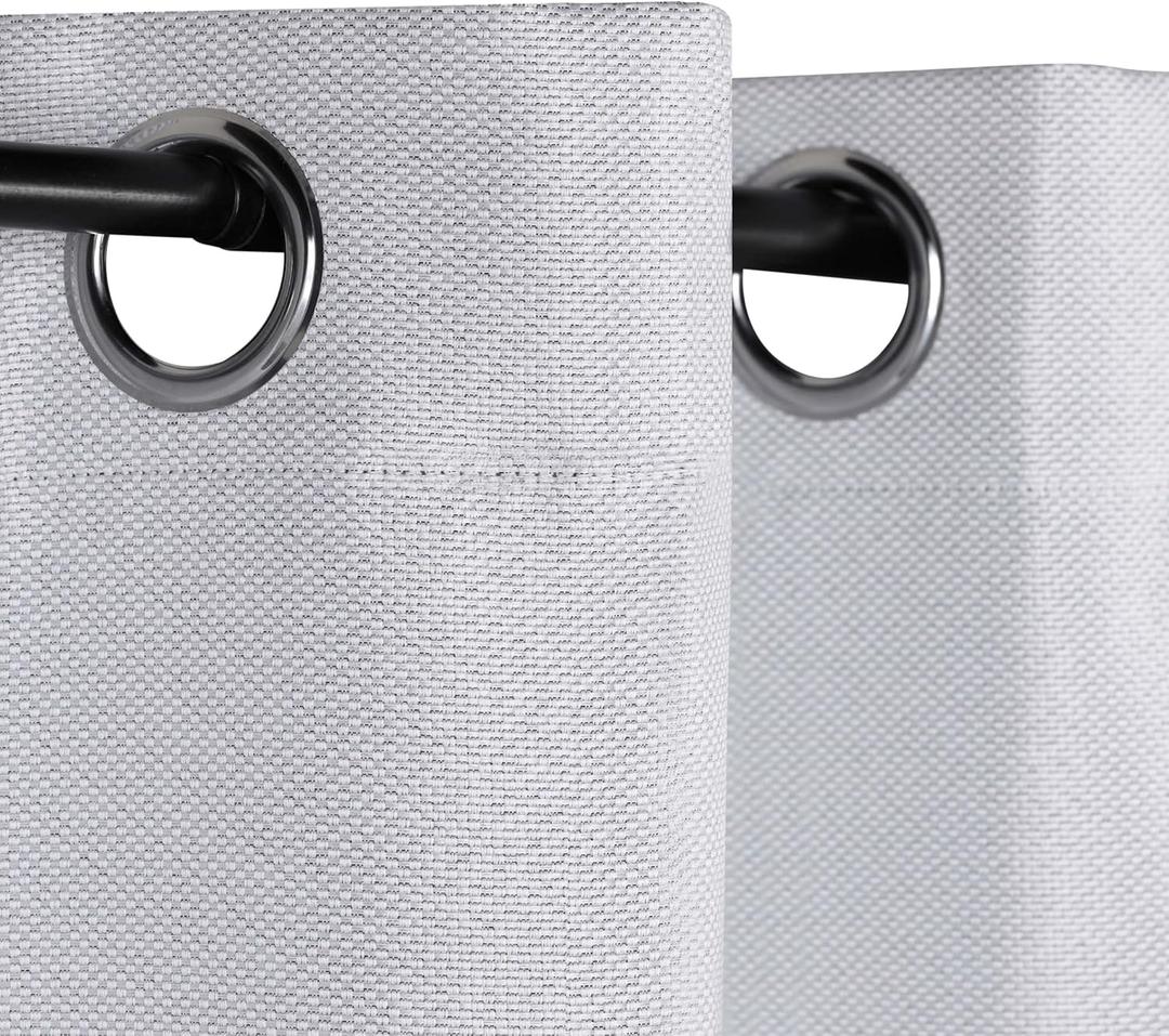 Superior Blackout Curtains, Insulated, Sun Blocking Curtain for Bedroom, Solid, Textured, Living Room Window, Thermal Woven, Jaxon Collection, Set of 2 Panels, 8 Grommets, 52" x 96", Platinum