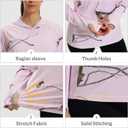 LOOGU Women's UPF 50+ Sun Protection Hoodies Shirts Slim Fit Long Sleeve Lightweight Quick Dry Fishing Hking Outdoor (Pink, XXL)