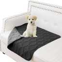 Waterproof Dog Blanket, 30x30 inches Small Pet Couch Covers for Sofa, Chair Bed Furniture Protector from Dogs Washable and Reversible-Black+Darkgrey