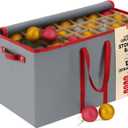 128 Ornament Storage Box  Adjustable Dividers, Stackable Holiday Ornament Organizer with Lid, Durable Fabric Bin for Christmas Decorations  Reinforced Handles, Dustproof & Space-Saving Design (Grey)