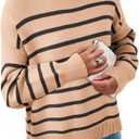 Dokotoo Oversized Womens Sweater 2025 Fall Winter Striped Sweaters Casual Trendy Sweater, XL