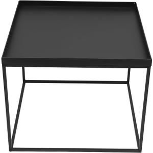 Black Metal End Table, Small Square Side Table, Indoor Outdoor Accent Coffee Table, 24" Black