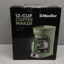 MUELLER HOME 12-Cup Drip Green Coffee Maker, Borosilicate Carafe, Auto-Off, Reusable Filter, Anti-Drip, Keep-Warm Function, Clear Water Level Window, Green Kitchen Accessories & Dcor