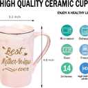 Best Mother-In-Law Ever Mug, Birthday and Mothers Day Gifts from Daughter Son In Law, 14 OZ Pink