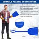 Frienda 6 Pcs Plastic Snow Shovel Large Scoop Shovel, Blue