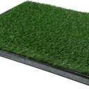 PETMAKER Artificial Grass Puppy Pee Pad with Tray, Reusable Dog Potty Training Mat for Indoor & Outdoor Use, Easy Clean Artificial Turf Surface for Dogs and Small Pets, Fake Grass Potty