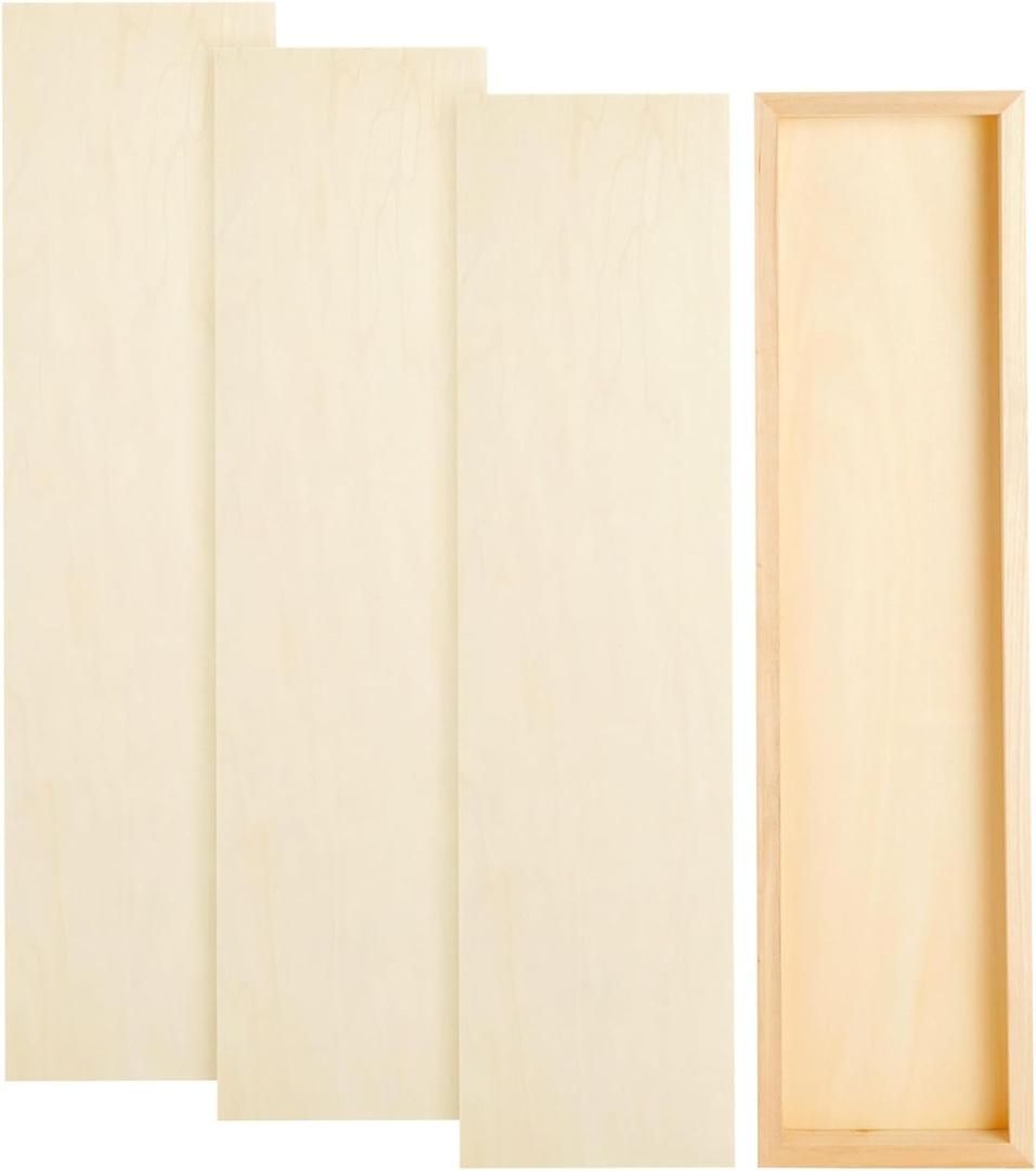 Bright Creations Unfinished Wood Panels for Panel Painting & Blank Canvas - Cradle Boards for Porch Sign Blanks - Long Wood Boards for Crafts & Wall Decor - 6 x 23 x 0.84 in, Pack of 4