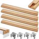 Wood Drawer Slides 4PCS 16 Inch Wooden Drawer Rails Classic Wood Center Guide Track with Metal Slide Glides Bracket Drawer Glides Rails Replacement Kit