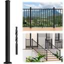 Egadis 2.56 in. x 2.56 in. x 48.5 in. Aluminum Railing Post with Drill Bit