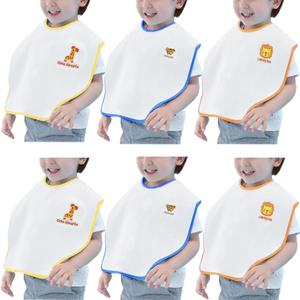 Bibs,Extra large bibs for Toddlers, Towel Bibs,Waterproof and super absorbent. (Blue,brown,yellow)