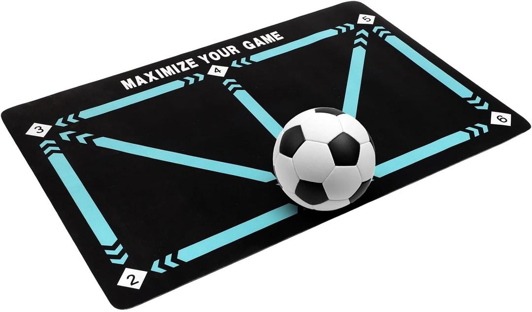 Soccer Trainer Dribble Silent Auxiliary Mat, Football Door Mat Anti-Skid Carpet, Corner Football Field Ground, Ball Control Practicing Player Equipment, Football Footstep Training Mat