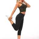 THE GYM PEOPLE Womens' Yoga Pants High Waist with Pocket Tummy Control (Small, Black)