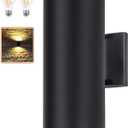 Outdoor Wall Light, Exterior Lighting - ETL Listed, 2 Light Bulbs Included, Aluminum Waterproof Wall Mount Cylinder Design - Up Down Light Fixture for Porch, Backyard and Patio
