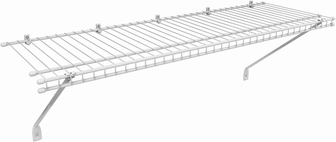 ClosetMaid Wire Shelf Kit with Hardware, 3 Ft. Wide, for Pantry, Closet, Laundry, Utility Storage, White Vinyl Finish
