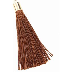 100 Pieces Bulk Bookmark Tassels With Gold Cap, Polyester for Keychain Making, Decorative Craft Jewelry Earring Graduation Charms (Chocolate)