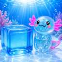 2Pack Taba Squishy Fidget Toys Bulk,Blue Stress Cube&Axolotl Squishy,Sugar Sensory Toys Squeeze Toy for Anxiety Relief for Classroom Prizes, Birthday Gifts Party Favors