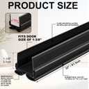 Yaocom 2 Strip Black 32 Inch Vinyl U-Shape Door Bottom Seal, Slide on Weatherstrip Interior Door Bottom to Block Light and Reduce Noise Fits 32 x 1-3/8 Doors, Fills 1/2 1-1/2 Gaps