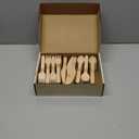 100% Compostable Cutlery Set - 300 Pieces Wooden Compostable Utensils [120 Forks, 90 Knives, 90 Spoons] - Disposable Wooden Cutlery, Eco Friendly Forks And Spoons Disposable Cutlery Set Party Utensils