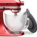 Glass Bowl Compatible With KitchenAid 4.5-5QT Tilt-Head Stand Mixers, Glass Mixing Bowl Replacement with Pour Spout for Kitchen Aid Mixer Accessory, Microwave & Freezer Friendly