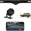 Wireless Backup Camera AHD 1080P License Plate Camera for iPhone iPad Android Smart Phones Clear Night Vision IP68 Waterproof Rear/Front View Reverse Camera for Sedans SUV MPV Van Pickup