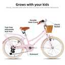 KEANO Poppy 24" Kids Bike for Girls 8-12 Yrs, 24 inch Bike Pink