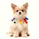 2 x MITOCAPY Christmas Dog Costume, Handmade Knitted Rainbow Dog Bandanas, Five-Pointed Star Cat Outfit, Dog Costume, Rabbits Outfit Accessories (Rainbow)