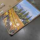 XLSJERST Fall Picture - Orange Wall Art Vineyard Large Landscape Autumn Framed Wall Decor Living Room Vintage Artwork Nature Forest Canvas Wall Art for Bedroom Office Fall Wall Decor - 40x20 Inches