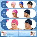 Aegend Fabric Swim Cap, Silicone Waterproof Layer - Breathable Cloth Swimming Cap, Keep Hair Dry with Hight Elasticity for Youth(8-16) Adult, 2 Sizes to Choose