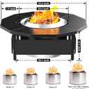 Fire Pit Surround Tabletop for Solo Stove Yukon 2.0 27 Inch, Fire Pit Surround Table Top, Accessories for Solo Stove, Adjustable with UV-Resistant Outdoor Fabric, Metal Black