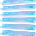 15" Nail Polish Rack Wall Mounted Floating Shelves Acrylic Paints Gel Polish Organizer and Storage with End Caps for Kid Room, Books, Nail Techs, Art Lovers, Great Display Salons, Rainbow