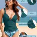 ZAFUL Womens Tankini Swimsuits Tummy Control Bathing Suits 2 Piece Swimwear with High Waist Swim Bottom, M