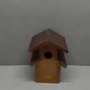 Water Proof Bluebird House for Outside, 2 Layers Metal Roof Water Proof, Outdoor Lifetime Durability Solid Cedar Wood Bird House for Pole, Secure Latch, Updated 1.5" Hole Size (Comfy Mansion)