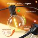 addlon 100FT Outdoor String Lights G40 with Remote, 54 LED Shatterproof Bulbs, Dimmable Patio Globe Lights Waterproof, Hanging Outside Lighting for Backyard, Garden, Deck, Balcony, Porch, Caf, Decor