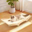 Cat Scratcher Bed with Sisal & Solid Wood Base, Extra Large Cat Scratch Pad for Scratching, Lounging & Sleeping, Stable Anti-Tip Design, Paint-Free & Eco-Safe, Easy Assembly, 34