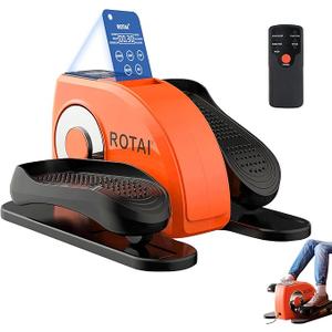 Under Desk Elliptical Machine for Seniors Rehab Electric Seated Leg Foot Pedal Exerciser Bike, Portable Trainer for Home & Office with Remote and LCD Monitor