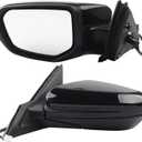 Dasbecan Left Driver Side Door Mirror Compatible with Honda Civic 2016-2021 Power Glass Non-Heated Manual Folding Paint to Match Replaces 76258TBAA02ZA HO1320283 Black 3Pins (For US Built Models)