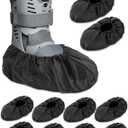 Janmercy 10 Pcs Fracture Walking Boot Cover Recovery Shoes Covers Waterproof Rain for Walking Boot Brace Orthopedic Cover with Rubber Sole Reusable (Large)